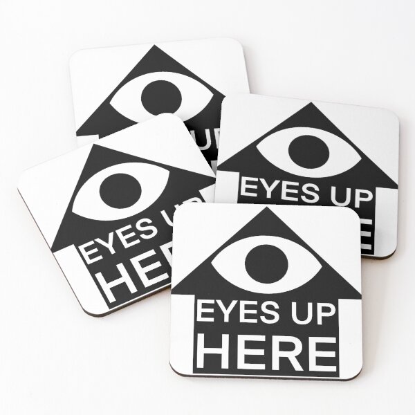 Item preview, (EYE)RONIC back of shirt graphic “Eyes up here” (black) designed and sold by ArtHorizon17.