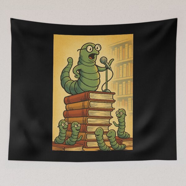 Item preview, Bookworm – Public Speaking – Retro Comic Illustration • Vintage Print Aesthetic designed and sold by JacobKAurumhead.