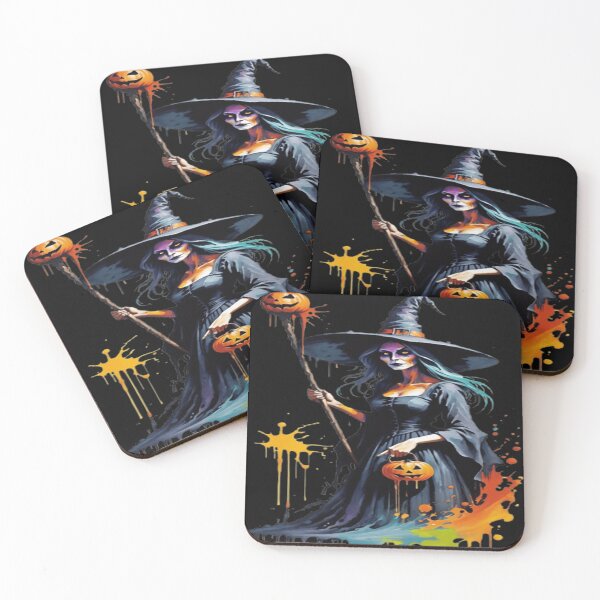 Item preview, Halloween horror witch and pumpkins. designed and sold by DaliaSabryTee.