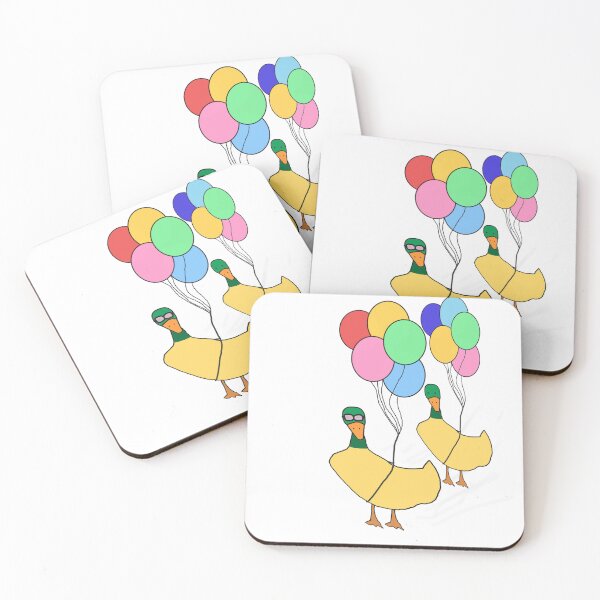 Item preview, Flying Duck with Balloons | Whimsical Animal Illustration designed and sold by Beautiful art store.
