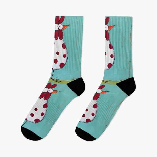 Item preview, Laughs With Hens as This Wide-Eyed Polka-Dot Chicken Steals the Spotlight designed and sold by OlfactoART Studio.