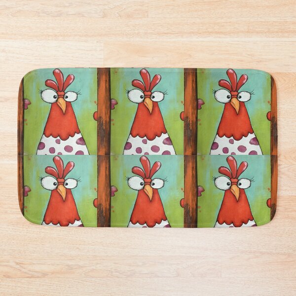 Item preview, Hen Staring Wide-Eyed Like It Just Heard the Juiciest Gossip Against Colorful Backdrop designed and sold by OlfactoART Studio.