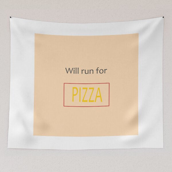 Item preview, Will Run for Pizza – Funny Fitness & Food Quote designed and sold by Beautiful art store.