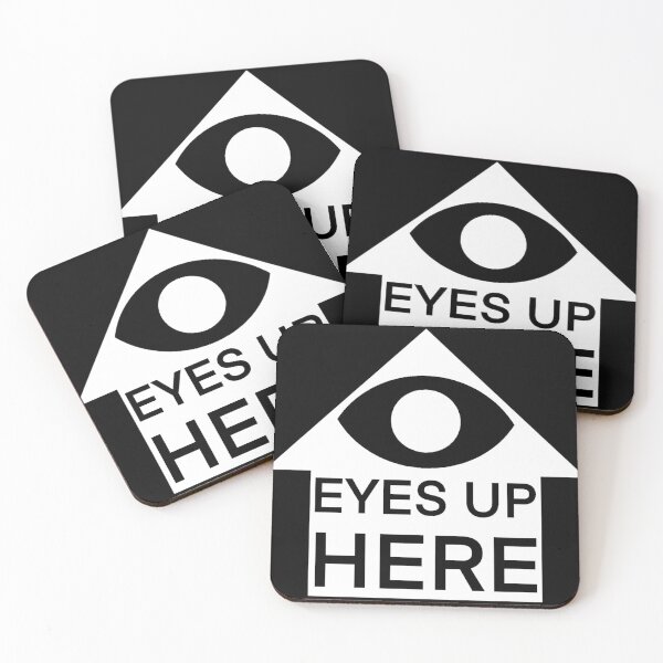 Item preview, (EYE)RONIC back of shirt graphic “Eyes up here” (white) designed and sold by ArtHorizon17.