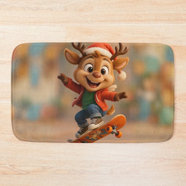 Item preview, Skater Christmas Reindeer Boy designed and sold by Sillytoe.