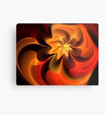 Orange Ruby Nautilus Metal Print