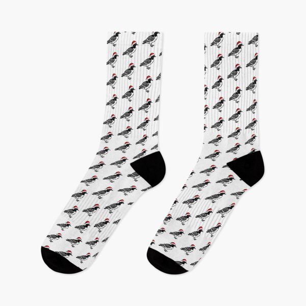 Item preview, Christmas Swallow Silhouette | Seabird with Santa Hat | Black and White Art designed and sold by JollyCritters.