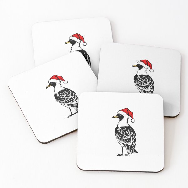 Item preview, Christmas Black-backed Gull Silhouette | Seabird with Santa Hat | Black and White Holiday Art designed and sold by JollyCritters.