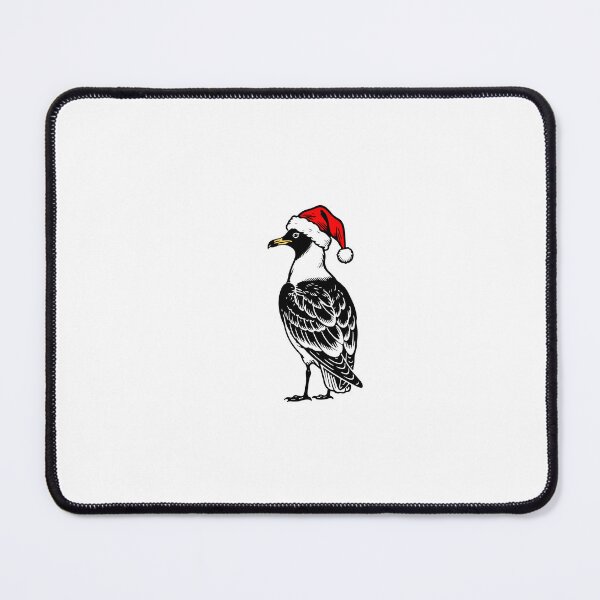 Item preview, Christmas Black-backed Gull Silhouette | Seabird with Santa Hat | Black and White Holiday Art designed and sold by JollyCritters.