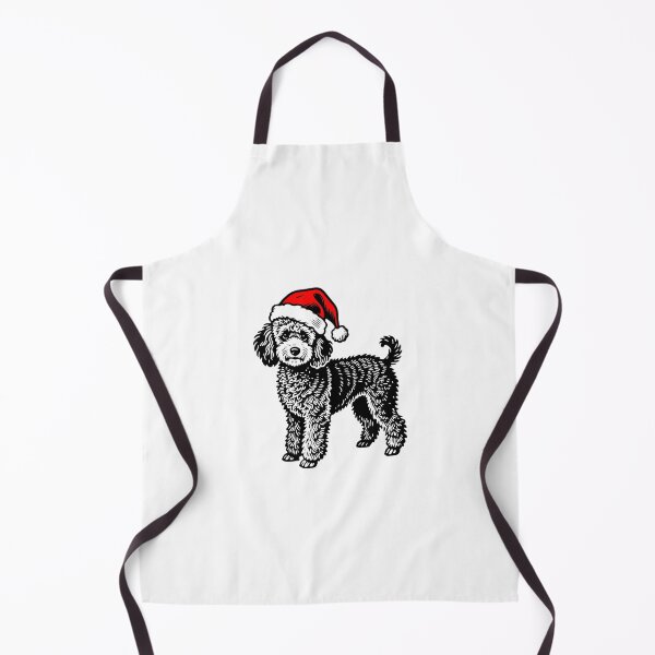 Item preview, Christmas Poodle Silhouette | Dog with Santa Hat | Black and White Holiday Art designed and sold by JollyCritters.
