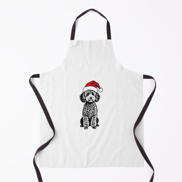 Item preview, Christmas Poodle Silhouette | Dog with Santa Hat | Black and White Holiday Art designed and sold by JollyCritters.