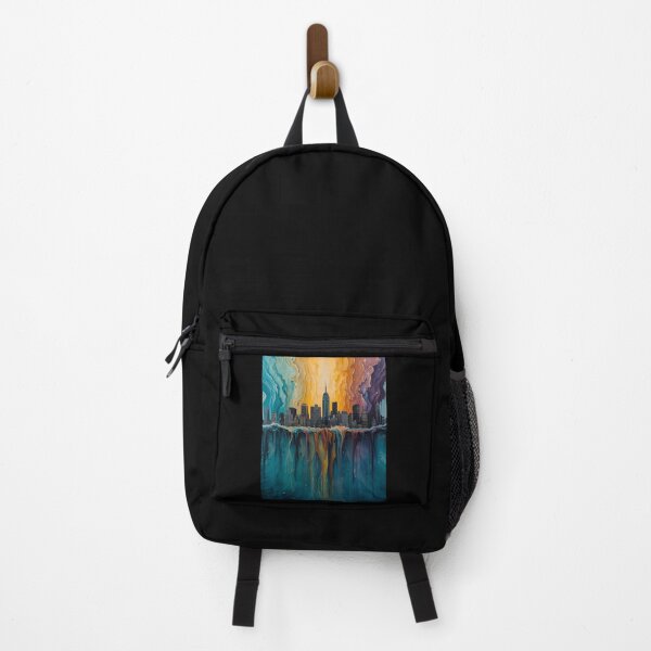 Item preview, Painting colorful cityscape/skyline melting colors into ocean on the bottom underneath designed and sold by VS Creations.