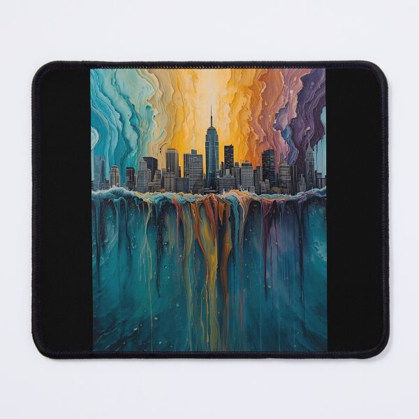 Item preview, Painting colorful cityscape/skyline melting colors into ocean on the bottom underneath designed and sold by VS Creations.