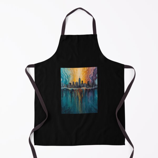 Item preview, Painting colorful cityscape/skyline melting colors into ocean on the bottom underneath designed and sold by VS Creations.
