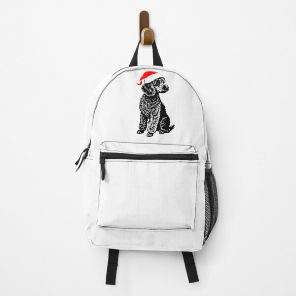 Item preview, Christmas Poodle Silhouette | Dog with Santa Hat | Black and White Holiday Art designed and sold by JollyCritters.