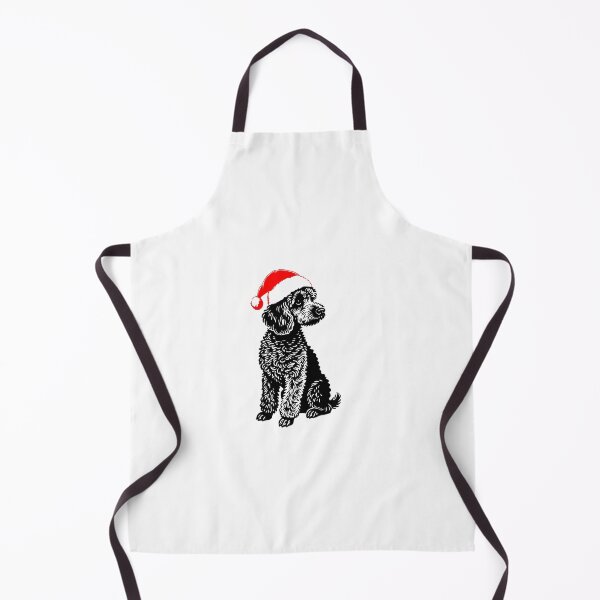 Item preview, Christmas Poodle Silhouette | Dog with Santa Hat | Black and White Holiday Art designed and sold by JollyCritters.