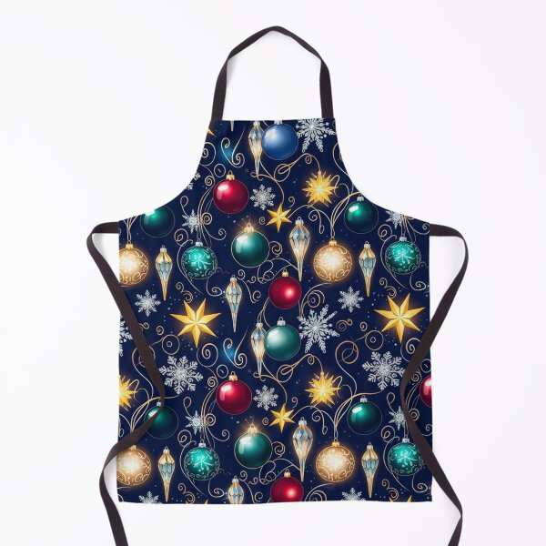 Item preview, Elegant Dark Christmas Pattern | Glowing Ornaments, Golden Stars & Silver Snowflakes | Luxurious Festive Design designed and sold by skysshobu.