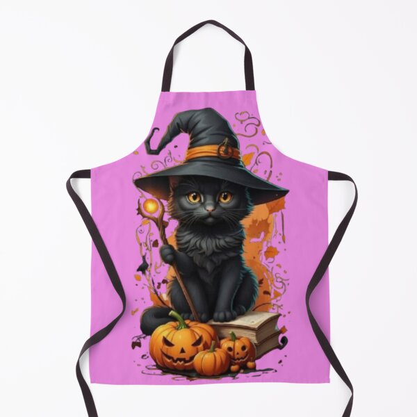 Item preview, Black Cat Witch, Halloween Pumpkins, Magic Hat and Spellbook designed and sold by HalloweenShop666.