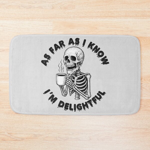 Item preview, Delightful Dripping Skeleton Drinking Coffee designed and sold by SaltedBeachPaperie.