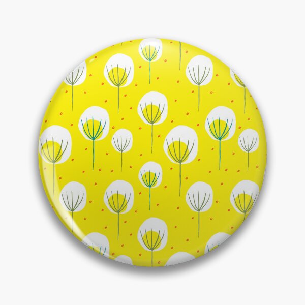 Item preview, Mid-Century Modern Yellow Abstract Floral Design Pattern designed and sold by DEC02.