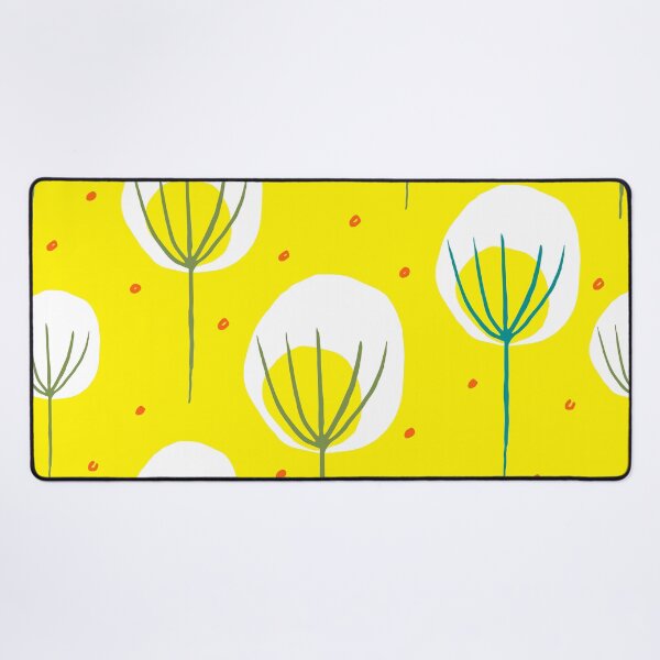 Item preview, Mid-Century Modern Yellow Abstract Floral Design Pattern designed and sold by DEC02.