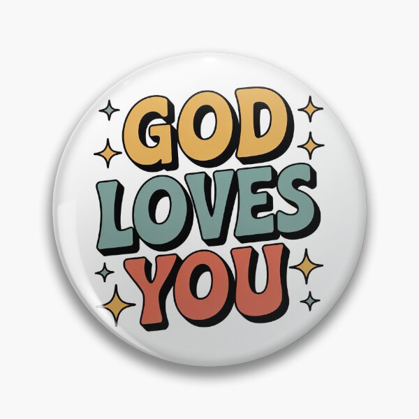 Item preview, God Loves You, Retro Vintage Style designed and sold by graphic-genie.