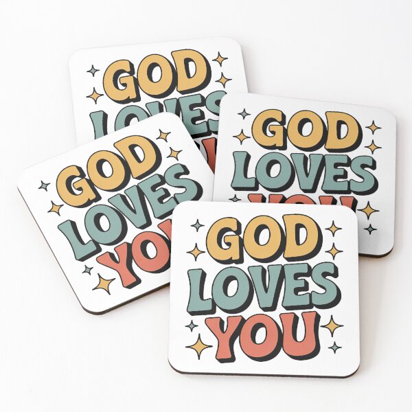 Item preview, God Loves You, Retro Vintage Style designed and sold by graphic-genie.