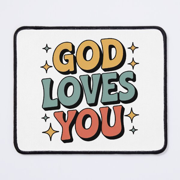 Item preview, God Loves You, Retro Vintage Style designed and sold by graphic-genie.