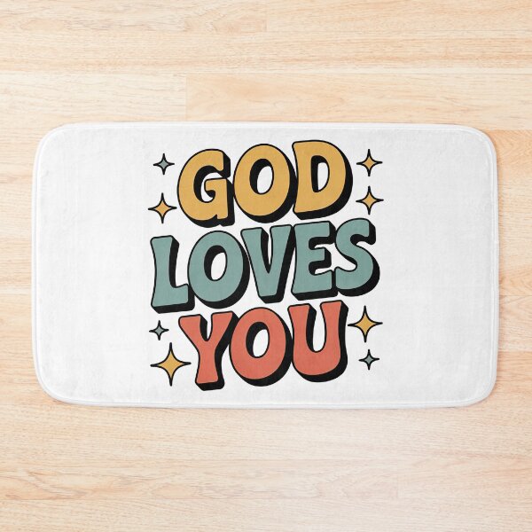 Item preview, God Loves You, Retro Vintage Style designed and sold by graphic-genie.