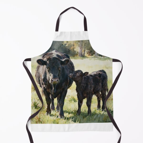 Item preview, Black Angus Cow & Calf Study A In Watercolors designed and sold by Oldetimemercan.