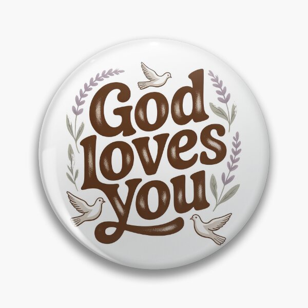 Item preview, God Loves You, Retro Vintage Style designed and sold by graphic-genie.
