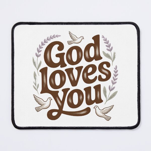 Item preview, God Loves You, Retro Vintage Style designed and sold by graphic-genie.