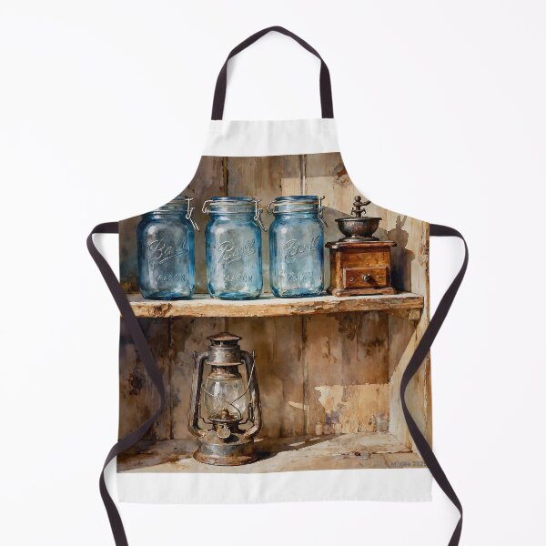 Item preview, Ball Jars On Shelf In Watercolors designed and sold by Oldetimemercan.