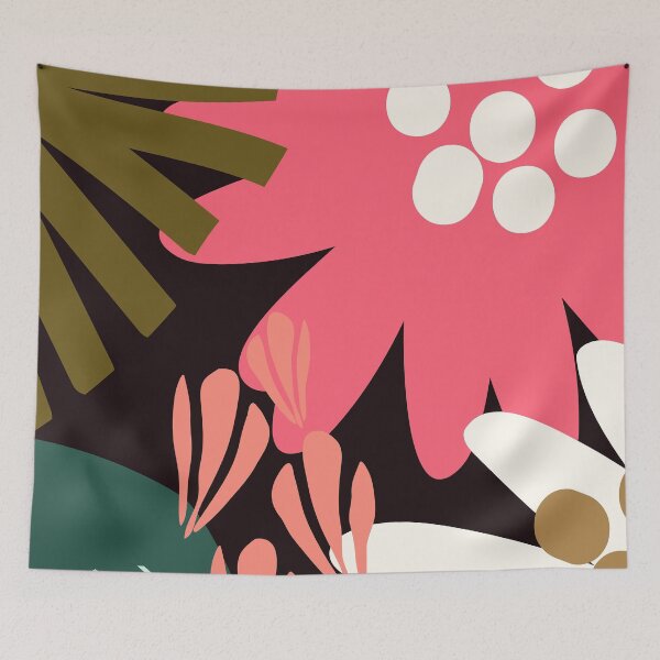 Item preview, Contemporary Modern Pink And Olive Abstract Floral Designs  designed and sold by DEC02.