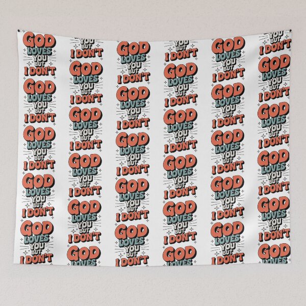Item preview, God Loves You, But i Dont Retro Vintage Style designed and sold by graphic-genie.
