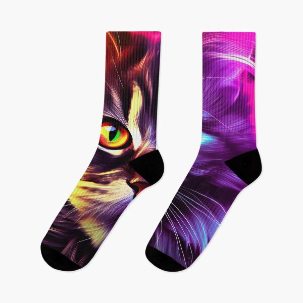 Item preview, Sci-Fi Futuristic Cyberpunk Neon Hues Purple Space Cat  designed and sold by DEC02.