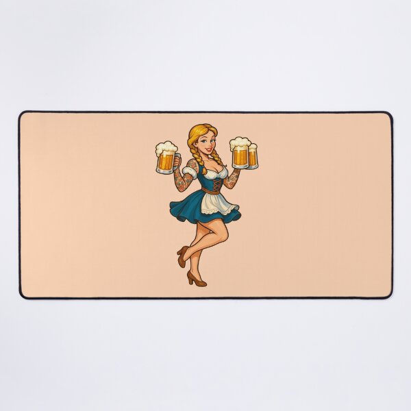 Item preview, Vintage Oktoberfest Pinup Beer Girl Retro Art designed and sold by PinUpPizzazz.