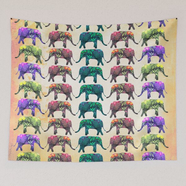 Item preview, Cluster of Colorful Elephants Pattern designed and sold by DEC02.