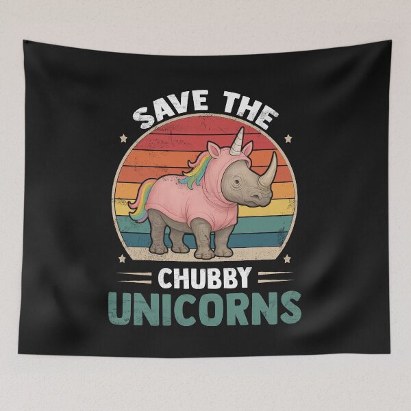 Item preview, Cute Save The Chubby Unicorns Retro Rhino Shirt designed and sold by LashondaGreen89.