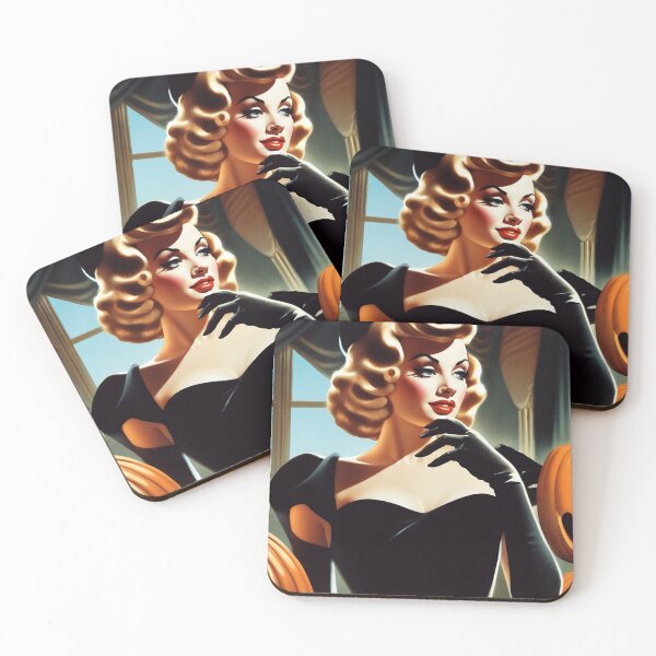 Item preview, Retro-style illustration featuring a woman in a form-fitting dress designed and sold by KilianSzmid.