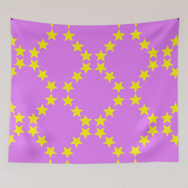 Item preview, Yellow Star Pattern on Lavender Pink Purple designed and sold by KeksWorkroom.