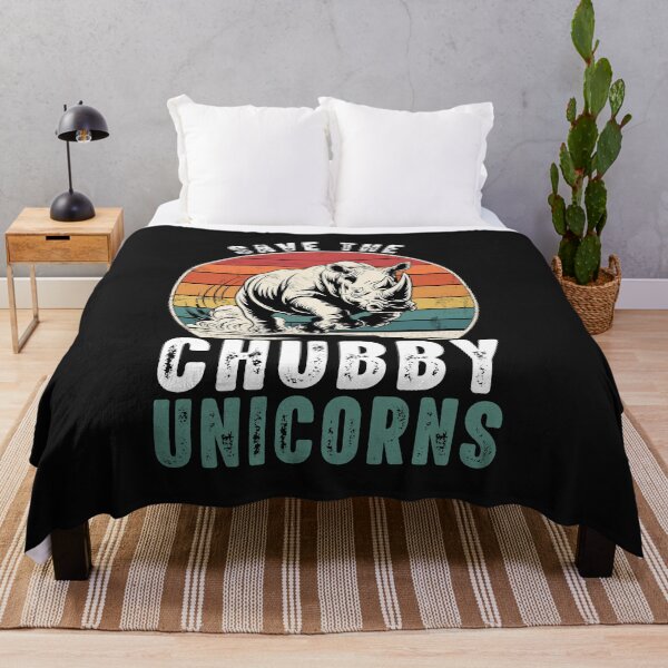 Item preview, Retro Save The Chubby Unicorns Charging Rhino Shirt designed and sold by LarryMBrown.