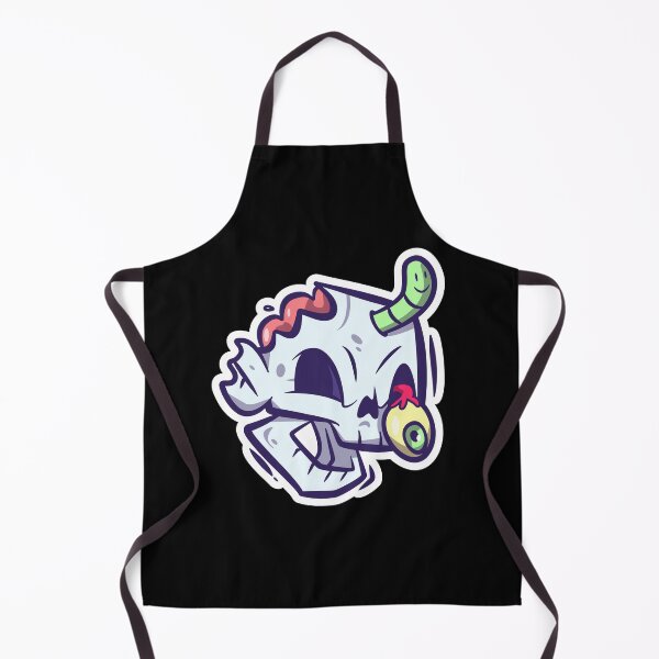 Item preview, Creepy Cartoon Skull with Worm | Funny Zombie Head Horror Illustration Stickers designed and sold by FestivityFinds.