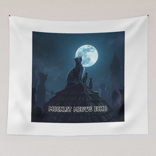 Item preview, Moonlit Meows Echo designed and sold by PetJoyPrintsCO.