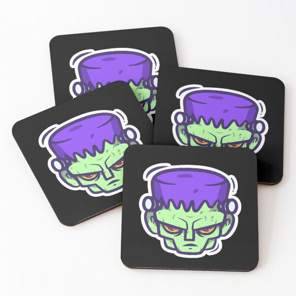 Item preview, Cartoon Frankenstein Monster Head | Cute Green Zombie Illustration for Halloween Stickers designed and sold by FestivityFinds.
