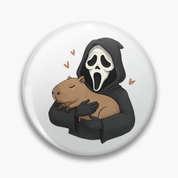 Item preview, Scream capybara meme movie ghostface ghost face parody weird love pink designed and sold by CheeseBlueprint.