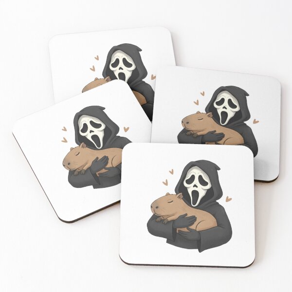 Item preview, Scream capybara meme movie ghostface ghost face parody weird love pink designed and sold by CheeseBlueprint.