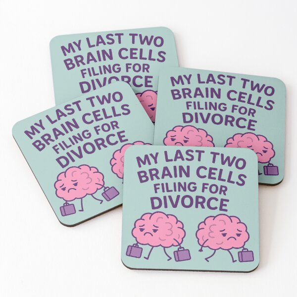 Item preview, My Last Two Brain Cells Filing for Divorce – Funny Relatable Meme | Sarcastic Cartoon Brain Design designed and sold by AddictiveDesign.