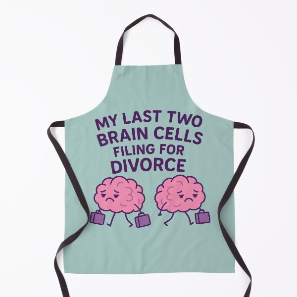 Item preview, My Last Two Brain Cells Filing for Divorce – Funny Relatable Meme | Sarcastic Cartoon Brain Design designed and sold by AddictiveDesign.