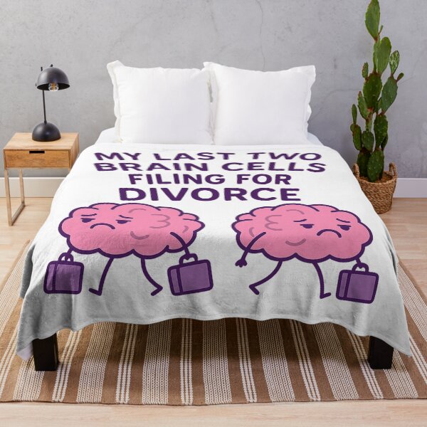 Item preview, My Last Two Brain Cells Filing for Divorce – Funny Relatable Meme | Sarcastic Cartoon Brain Design designed and sold by AddictiveDesign.
